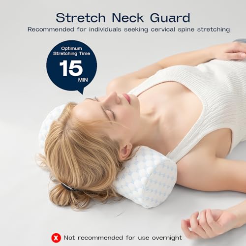 Neck Roll Pillow for Neck Pain Relief - Memory Foam Neck Support Pillow for Bed | Round Neck Pillow for Sleeping, 15.7 * 6 * 6 inch (Cool-Blue) Cool Blue Large - 6.0" H