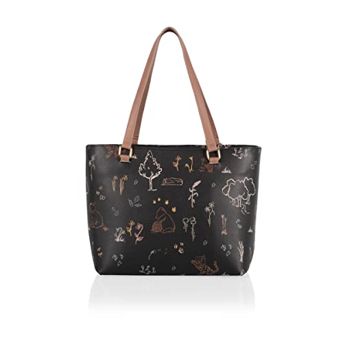 PICNIC TIME unisex-adult Uptown Cooler Tote Bag, Insulated Purse Lunch Bag for Her, Beach Bag Soft Cooler 14.37 x 7.28 x 10.63 Disney Winnie the Pooh - Black
