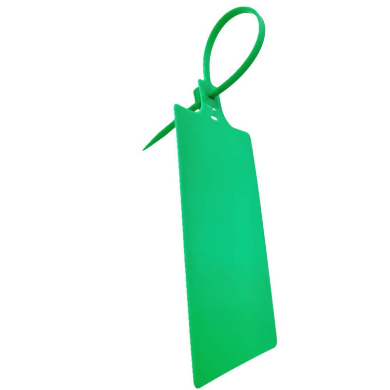 [Australia - AusPower] - Plastic Seals Shipping Tags Logistics Use Big Sign Tie Large Label Tie, 255mm Total Length, Package of 100pcs (Green) Green 