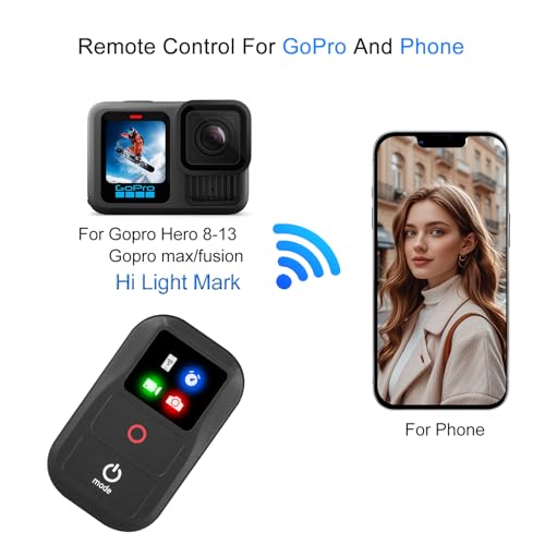 Suptig Wireless Remote Control for GoPro Hero 13/12/11/10/9/8 Black, Gopro Mission, Max, Max2, Phone, Built-in Rechargeable Battery