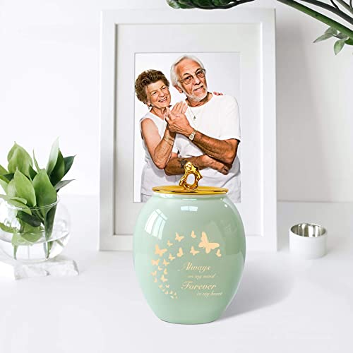 Butterfly Medium Urns for Human Ashes Female/Women/Mom Green Butterfly