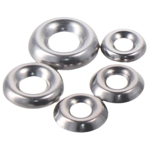 FEIYING 120Pcs Countersunk Washers Finishing Cup Countersunk Washer Assortment Kit, #6#8#10#12 304 Stainless Steel Finish Washers