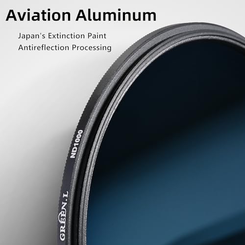 GREEN.L 72mm ND1000 Filter, Slim 10-Stop Fixed Neutral Density 72mm ND Filter for Long Exposure Photography