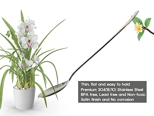 [2 Sets] [Made in Korea] Orchid Design Korean Style Sticky Rice Spoon Chopsticks Set 304 Stainless Steel Soup Spoon Ramen Chopsticks Flatware (2 Sets) 2