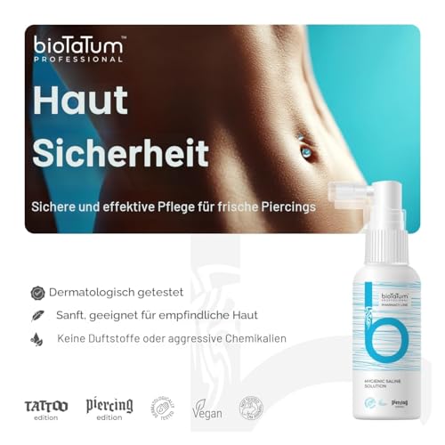Hygienic Piercing Spray Saline Solution - Clean Skin Piercing Spray/Piercing Care Spray - Piercing Aftercare - After Piercing Solution for Ears, Nose, Body, Belly Button Piercings One Size
