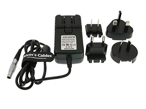 Alvin's Cables 2 Pin Male to Universal AC with UK EU AU US Plugs Adapter Converter Power Cable for Z CAM E2 Flagship Teradek Cube Hollyland Cosmo 600 straight 0B 2 pin male