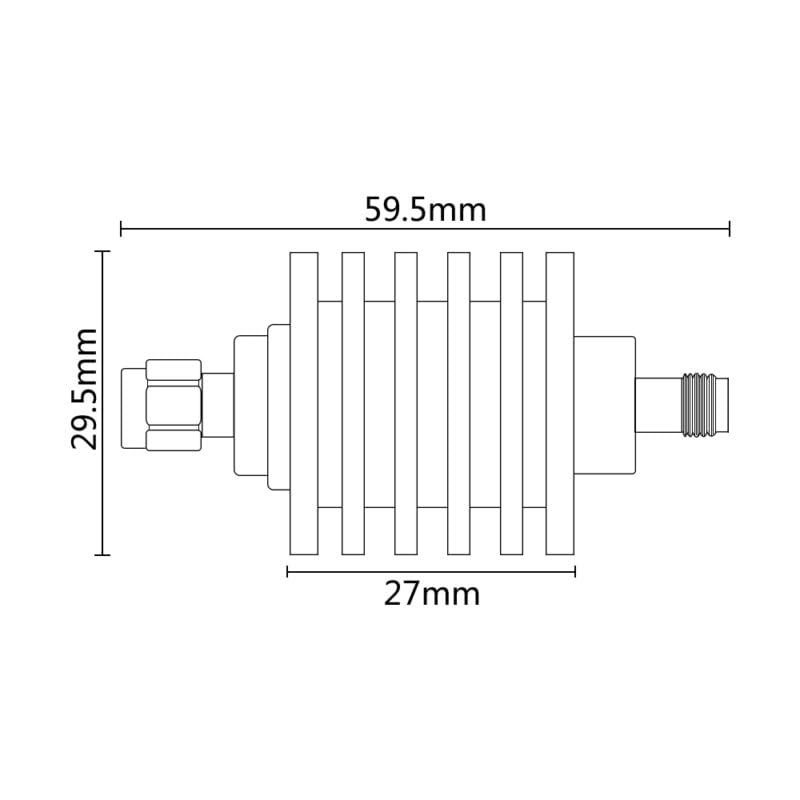 [Australia - AusPower] - 10W SMA Attenuator Male to Female, 10 Watt Fixed Attenuator DC-3.0ghz 50ohm (40DB) 40DB 