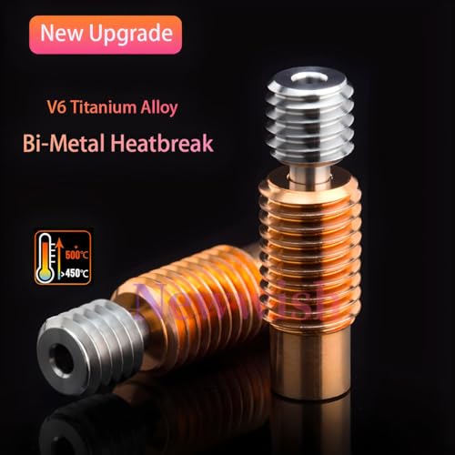 V6 All Metal Hotend Kit,Prusa i3 MK3S+,MK3,MK2.5,MK2S 3D Printer Hotend,Upgrade V6 Bi-Metal Heatbreak,V6 Brass Nozzle 0.4mm,Heater Block Aluminum,Heatsink for V6 Hotend. V6 All Metal Hotend Brass Nozzle Kit