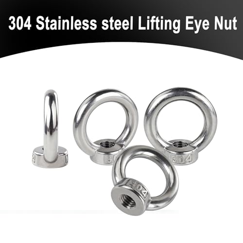 Ranstac M10 lifting eye nuts, ring-shaped eye bolt hardware set of 5, HS/LM-15