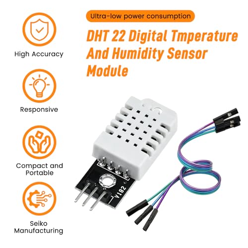 Aifeier ET 5-piece DHT22 digital temperature humidity sensor modules with white cable