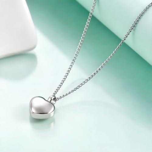 Tiny Heart Urn Pendant Necklace for Ashes