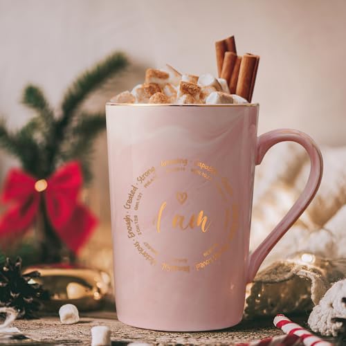 Joymaking Inspirational Christian Gifts: Coffee Mugs with Bible Verse, Spiritual Birthday Gifts for Women, 14 Oz Pink Bible Verse-pink 14Oz