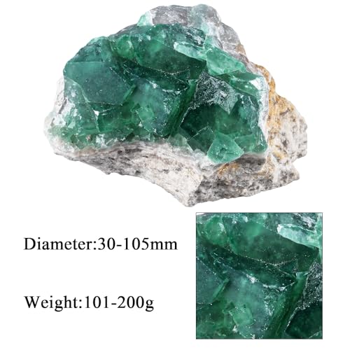 Rockcloud Natural Fluorite Crystal Geode Cluster Irregular Mineral 0.22 lb 0.22-0.44 lb