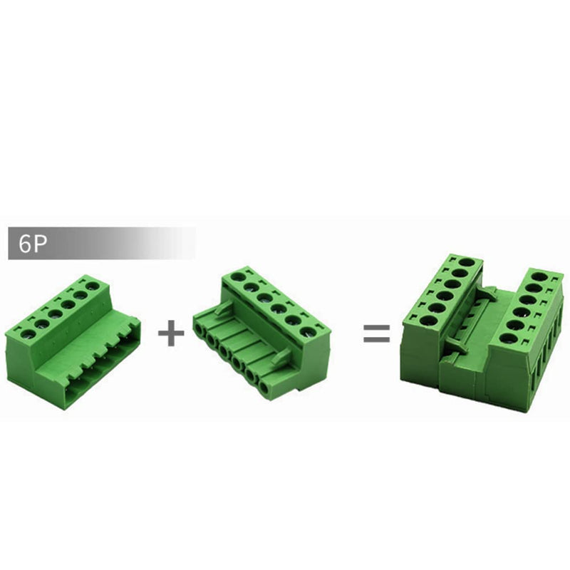 [Australia - AusPower] - 5Pcs 6-Pin 300V 10A 5.08mm Pitch PCB Mount Screw Terminal Block Connector for 28-12AWG Cable 5.08mm-6-Pin 