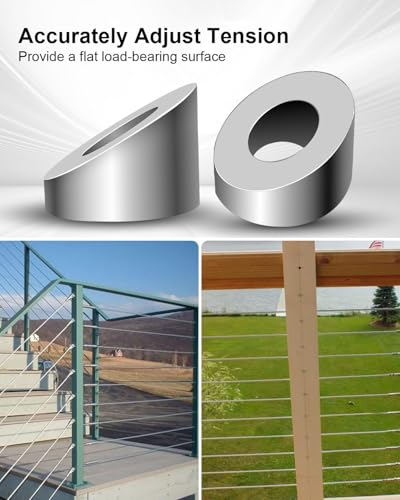 PNYZIK 5/16-inch ID 30-degree stainless steel angle beveled washers for cable railing posts