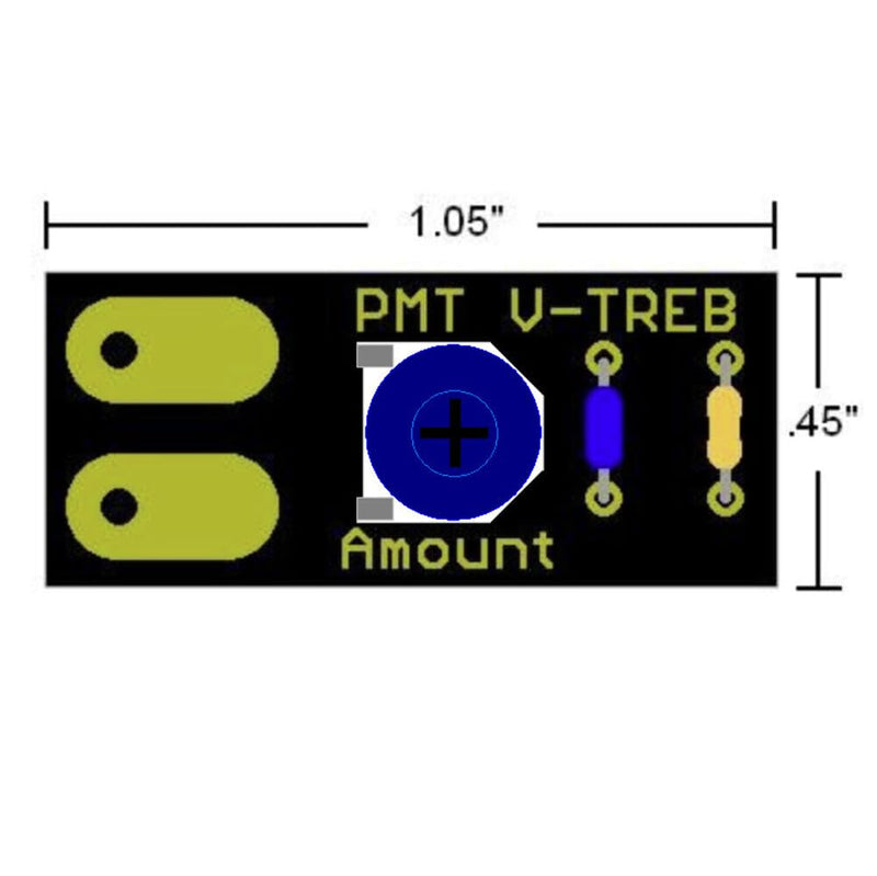 V-Treb Variable Treble Bleed Bypass Circuit, Compact, Multicolor, Guitar Treble Bleed Circuit