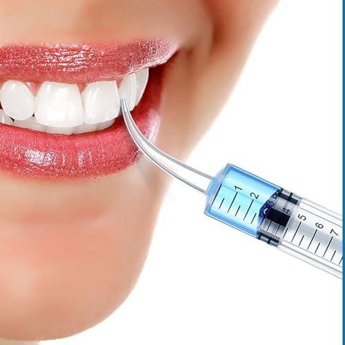 Sarini 4 Pcs Dental Syringe for Flushing, Dental Syringe, Measuring Syringe, Cleaning Syringe, Oral Irrigator, Curved Syringe Tip, Feeding Injection Tool with Curved Syringe Tip