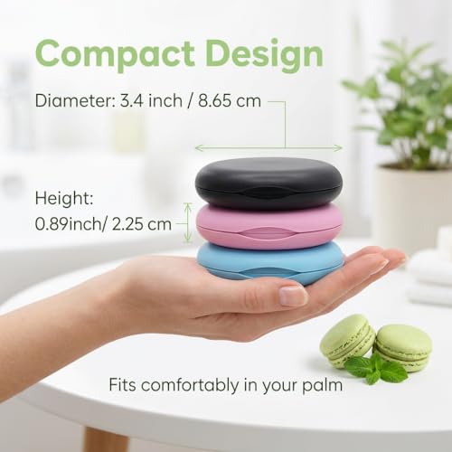 3 Piece Magnetic Braces Box Set, Portable Dental Splint Box for Travel, Compact Denture Box with Silicone Pad, Safe Clip Box for Storage, Black, Pink, Blue