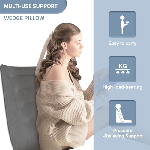 Inflatoast inflatable wedge pillow for travel, camping, and indoor sleep, lightweight body positioner with adjustable incline.