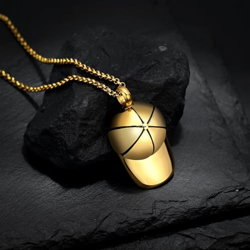 Hat Cremation Jewellry Baseball Cap Urn Necklace for Ashes for Human Ashes Memorial Urn Necklaces Keepsake Holder Gold