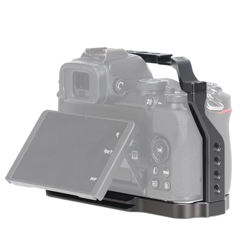 FocusFoto Camera Cage for Nikon Z50 Mirrorless Camera, Aluminium Video Vlogging Rig with Cold Shoe, 1/4"-20 Screw Mount, 3/8"-16 Locating Holes for Arri Grip, Quick Release Plate for Arca-Swiss Tripod