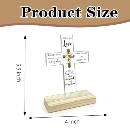 Acrylic Decor Sign Plaque With Stand Gifts For men women, Table decorations for Mom Dad Grandma Friends (Cross0631)