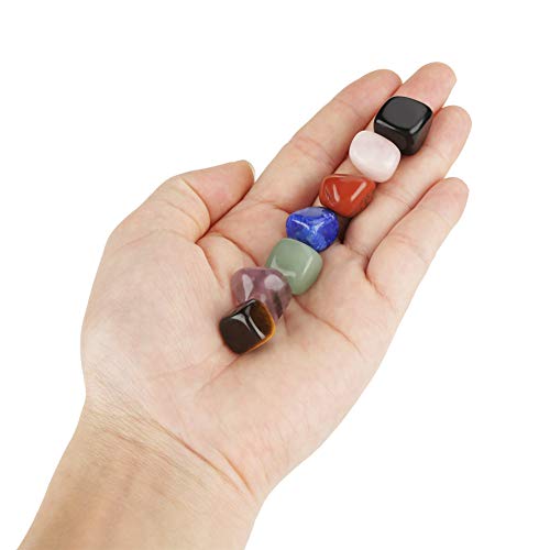 7 Chakra Healing Crystals Stones Set Tumbled Polished Gemstones Agate Reiki Crystals for Meditation Chakra Balancing Energy Healing Yoga Home Décor Women Men