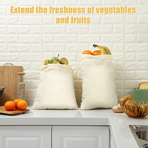 Pangda 15 Pcs Muslin Bags, Large Cotton Drawstring Bags, 22 x 24 Inch