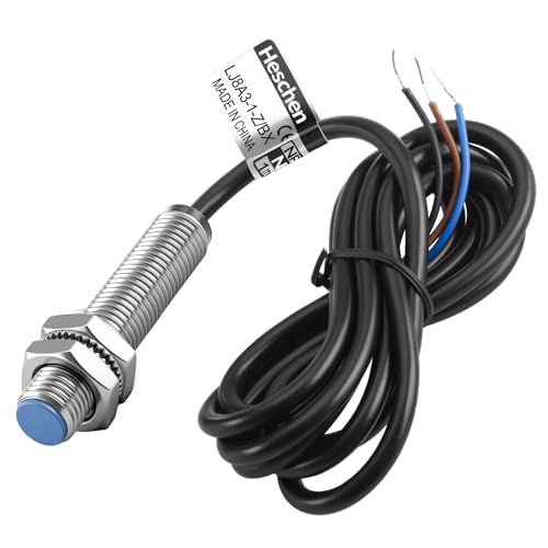 Heschen M8 Proximity Sensor Switch, LJ8A3-1-Z/BX-DC5V, 5V DC 200mA NPN NO, 1mm Detection Distance, Magnetic Metal Detector, 8mm Mounting Hole, 120cm Cable, IP67 Protection