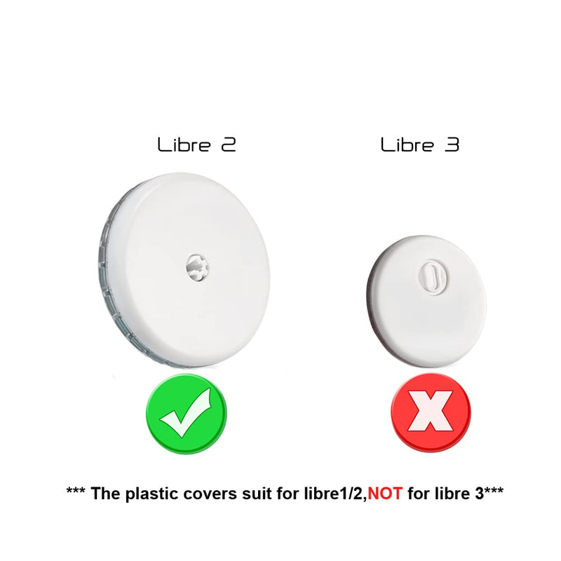 [Australia - AusPower] - Plastic Covers for Freestyle Libre,Soft Plastic Covers Easy to Apply and Remove (Blue Translucent-Covers ONLY, 2pcs) Blue Translucent-covers Only 