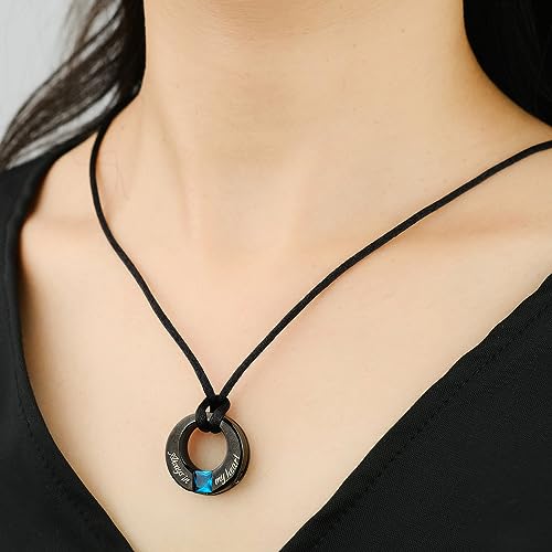YOUFENG Birthstones Urn Necklaces for Ashes Round Cremation Pendant Urns for Human Ashes Memorial Keepsake Locket Jewelry All December