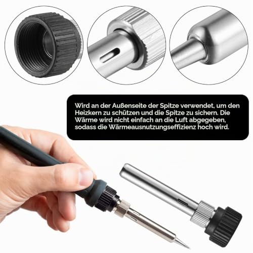 900M-T Soldering Tips, Pack of 12 Soldering Iron Tips & Soldering Tip Cleaner | Ersatzlötspitzen für Lötstationen, Bleifreie Lötkolben Lötspitze für Lötpistole, Lötstation & Schweißen, Löten (Silber)