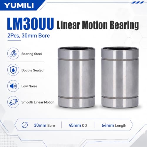 2pcs Linear Motion Bearing Ball 30mm ID 45mm OD 64mm Long for LM30UU CNC Machine