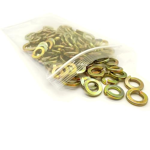 50-piece 1/2-inch zinc yellow alloy split lock washers (spring lock washers) by BoltsandNuts.com