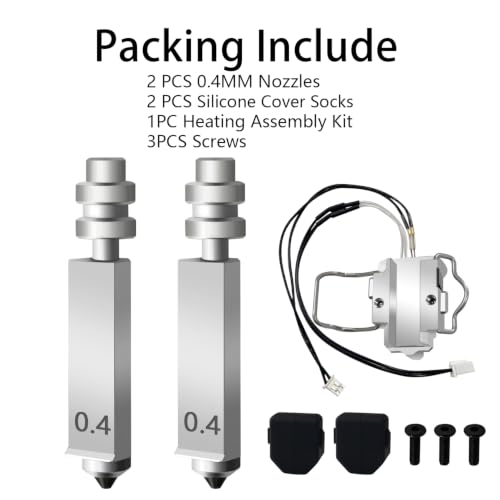 2PK 0.4MM Nozzle +1PC Hotend Heating Assembly Kit for Kobra X