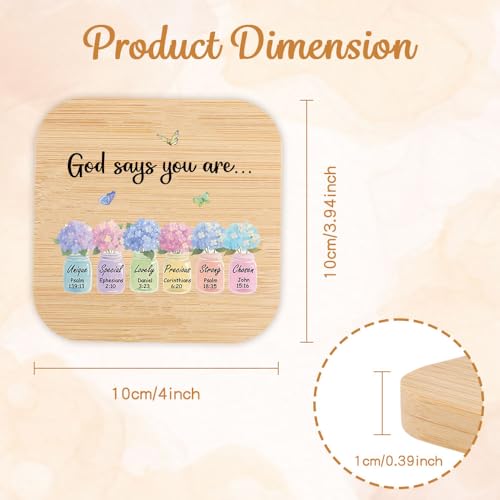 Christian Gifts for Women Men Faith Based Religious Gift God Says You are Wood Drink Coaster for Desk Square Cup Holder Unique Inspirational Christmas Birthday Valentines Day Gifts Best Friend Sister