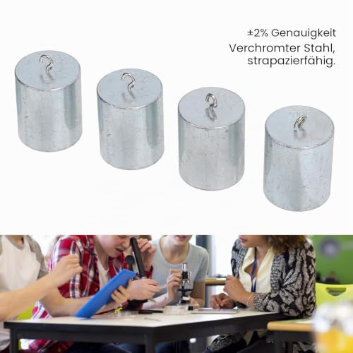 Weight With Hook 200G Calibration Weight Set, Steel Weight for Digital Scale, 4 Hook Weights with Storage Box, for Experiments and Balance Tests, Chrome Plated