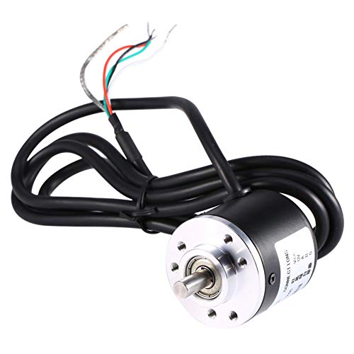 Incremental Rotary Encoder, 600 PPR, Rotary Encoder 5V-24V, AB 2-Phase Incremental Encoder with 6 mm Shaft, NPN Open Collector for CNC, Arduino and PLC Controls