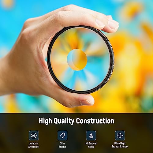 NEEWER 77mm Spiral Halo Camera Lens Filter, Prism K9 Optical Glass Special Effects Filter Photography Camera Lens Accessories with Tunnel Vision Warped Circular Halo Frame Effect
