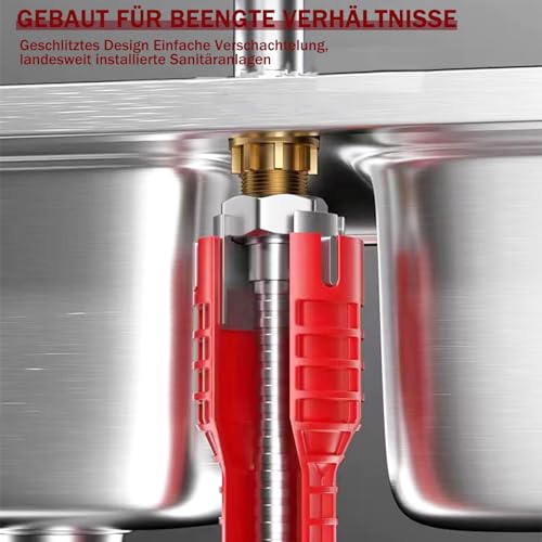 Tap Wrench, 14 in 1 Sink Key, Stand Tap Nut Wrench | Multifunctional sink wrench for sink toilet bowl sink kitchen sanitary