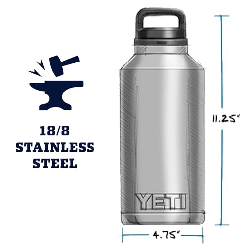 YETI Rambler 64 oz Bottle, Vacuum Insulated, Leakproof, Stainless Steel with Chug Cap, Black