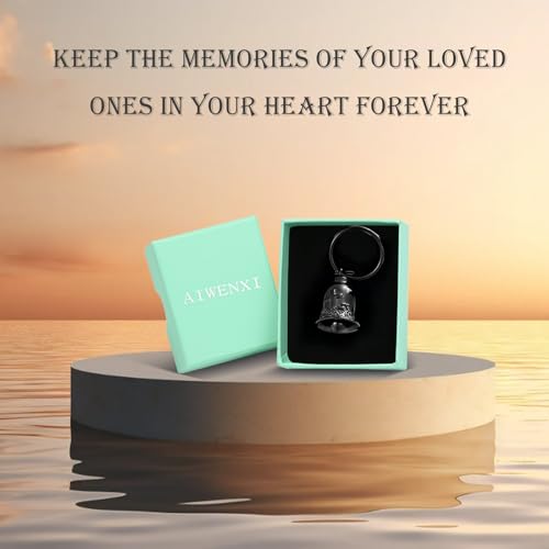 Bell Urns Necklace Cross Motorcycle Memorial Cremation Keychain B-black