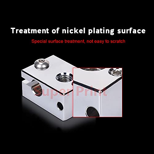 2PCS PT100 V6 Heater Block Plated Copper with Silicone Sock for V6 Hotend,Titan Dual Driver Extruder,V6 heatbreak,Prusa i3 MK3/MK3S hotend.(2PCS)