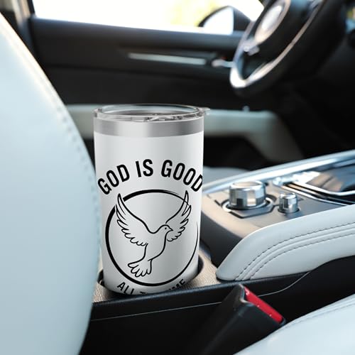 God is Good All The Time Religious Christian Gift Men Women Stainless Steel Insulated Tumbler White 567 g