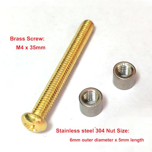 SZFNSEN 35mm brass loveless bolt knife handle fastener set with 6mm nuts for knife making