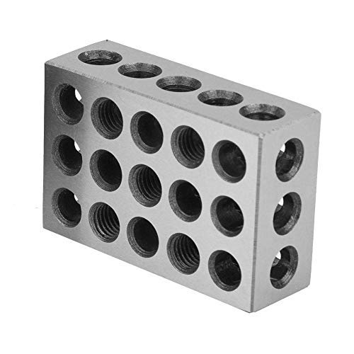 2 Pieces 25 x 50 x 75 mm Precision Blocks, 23 Holes Clamping Blocks Metric, Rotary Tools Precision for Machine Tool Matched Machinist 123 Hardened Milling Tool 1-2-3 Holes