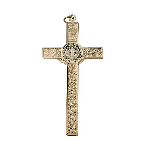 Vatican Imports St. Benedict Wall Crucifix with Colored Enamel and Booklet Explaining The St. Benedict Medal (Black) Black