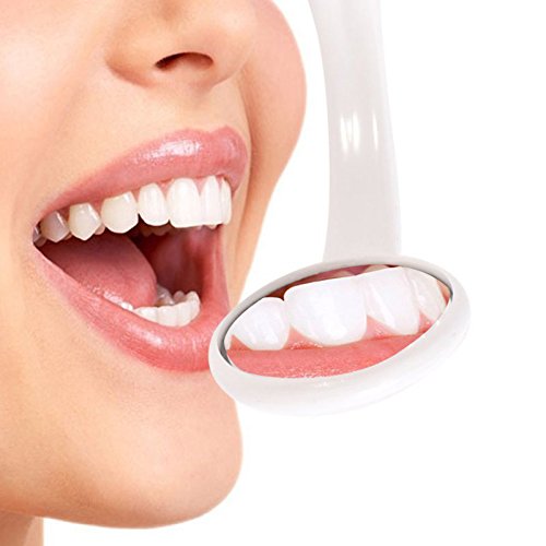 [Australia - AusPower] - 2 Pcs Dental Mirror with Light Tool LED Lighted Teeth Inspection Mirror Anti Fog Curve Angle Dentist Oral Care Tool 