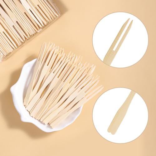 500 Count Bamboo Appetizer Forks & Toothpicks,PartyPicks Bamboo Fork, 3.5-Inch Mini Forks for Appetizers, Cocktail Parties, Fruits, Charcuterie - Wooden Food Picks Accessories. (Pack of 3) 500CT/3.5 inch Mini Forks (Pack of 3)