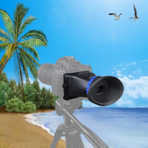 Professional LCD Camera Viewfinder, 3X Magnification, 3-3.2 Inch Screen Compatible, Sunshade Hood for SLR, Mirrorless Cameras